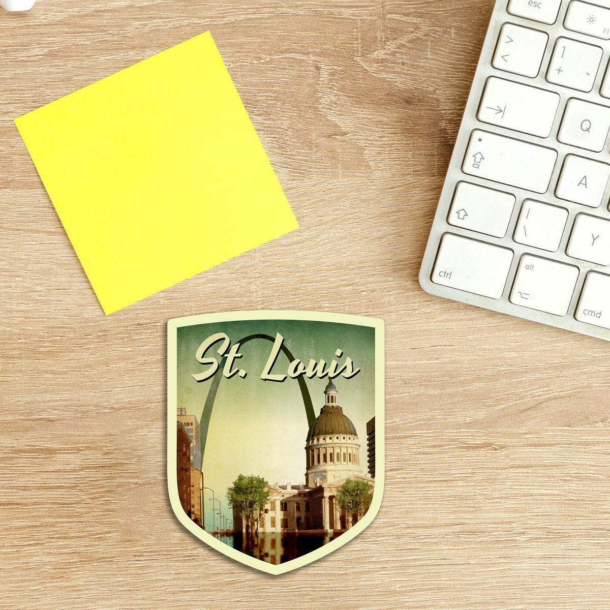 St Louis travel sticker, vintage style decal for suitcase, luggage, laptop or water bottle