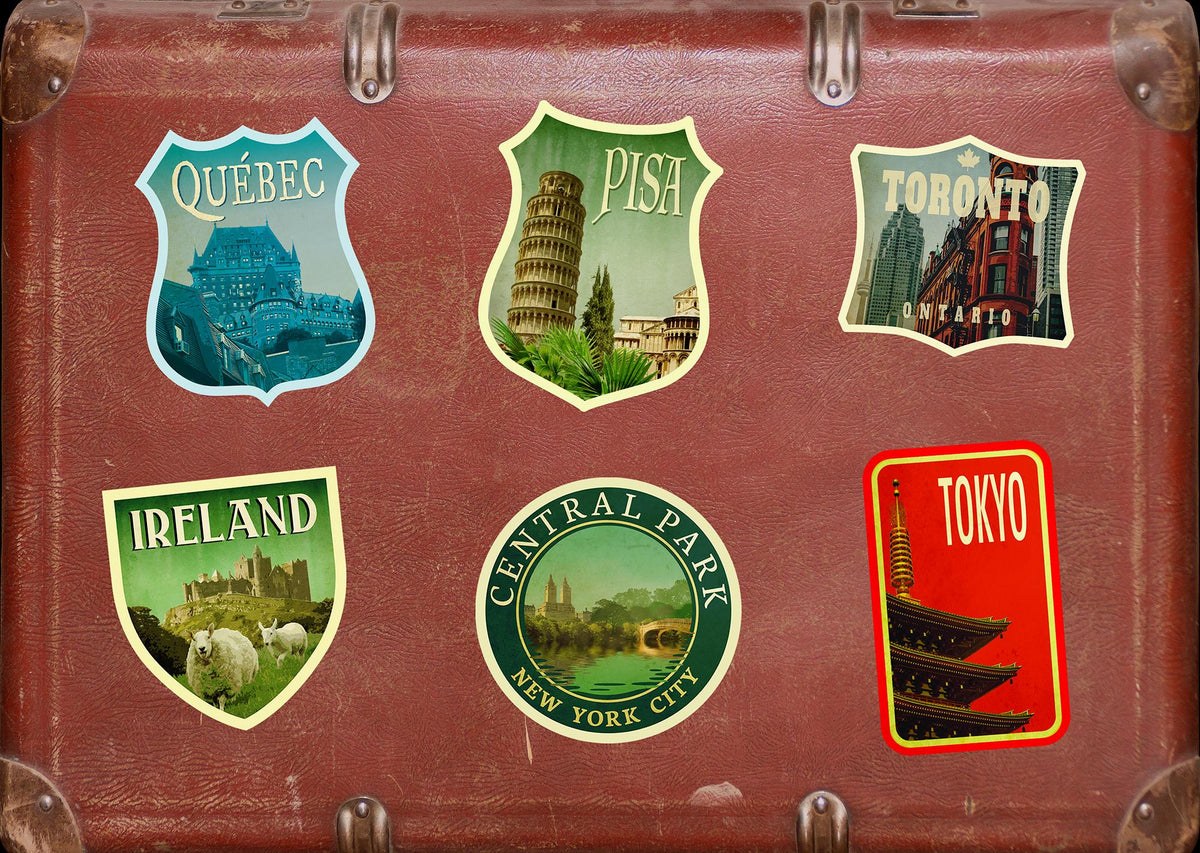 Pisa Italy Travel Sticker: Vintage Suitcase Decal