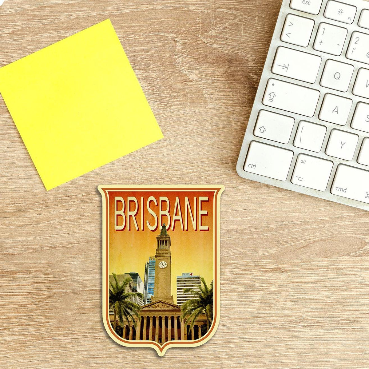 Brisbane Australia travel sticker, vintage style decal for suitcase, luggage, laptop or water bottle