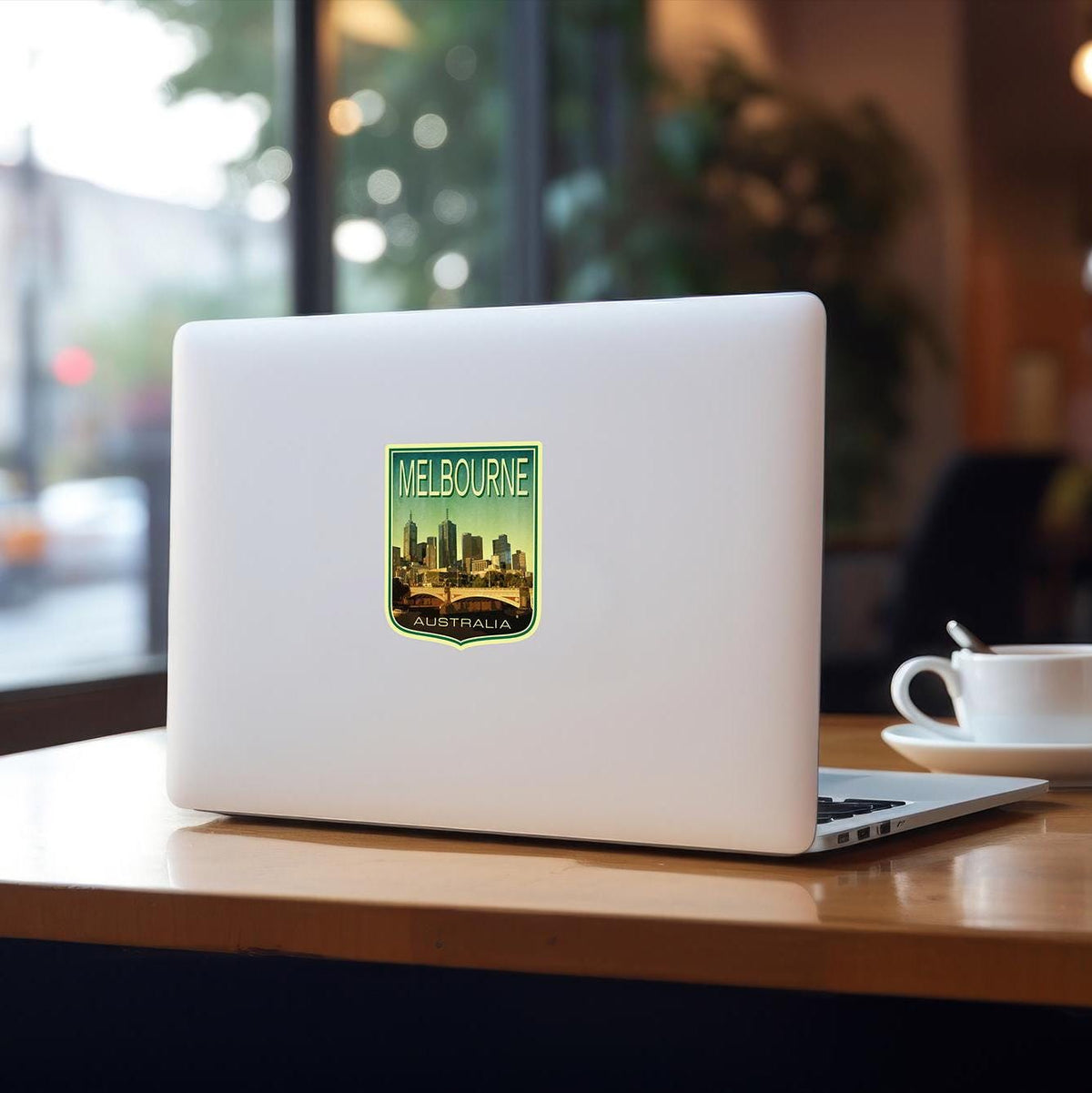 Melbourne Australia travel sticker, vintage style decal for suitcase, luggage, laptop or water bottle