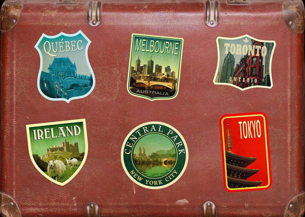 Melbourne Australia travel sticker, vintage style decal for suitcase, luggage, laptop or water bottle