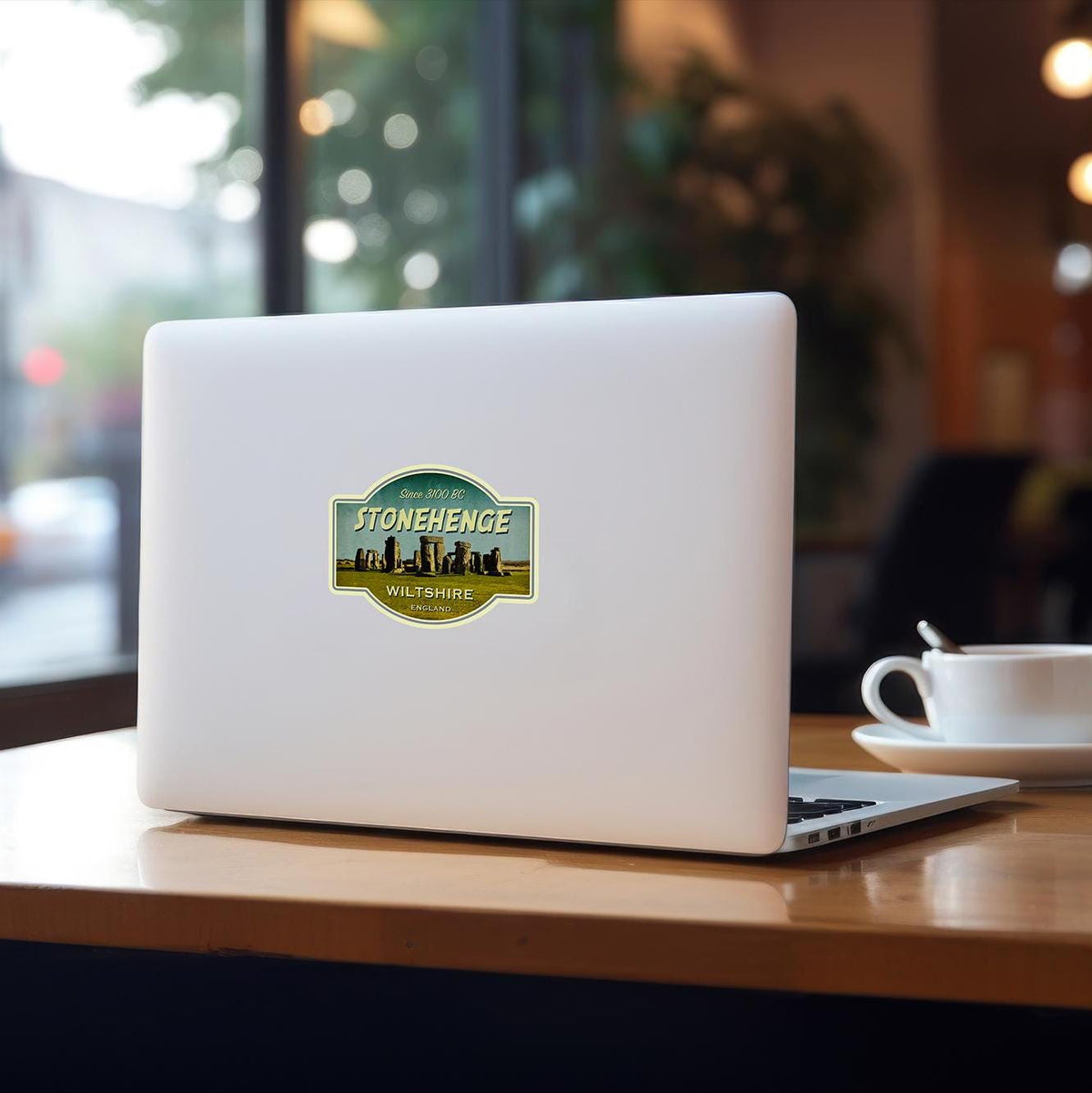 Stonehenge England Travel Sticker: Vintage Suitcase Decal