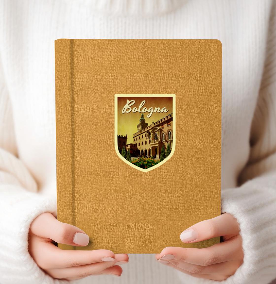 Bologna Italy Travel Sticker: Vintage Suitcase Decal