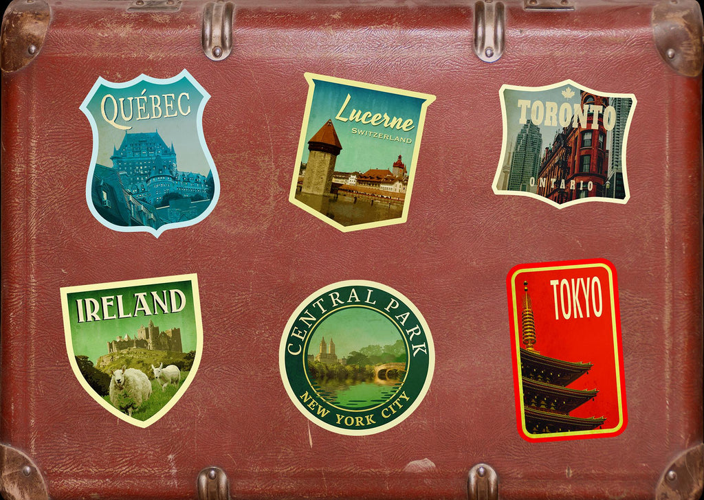 Lucerne Switzerland Travel Sticker: Vintage Suitcase Decal