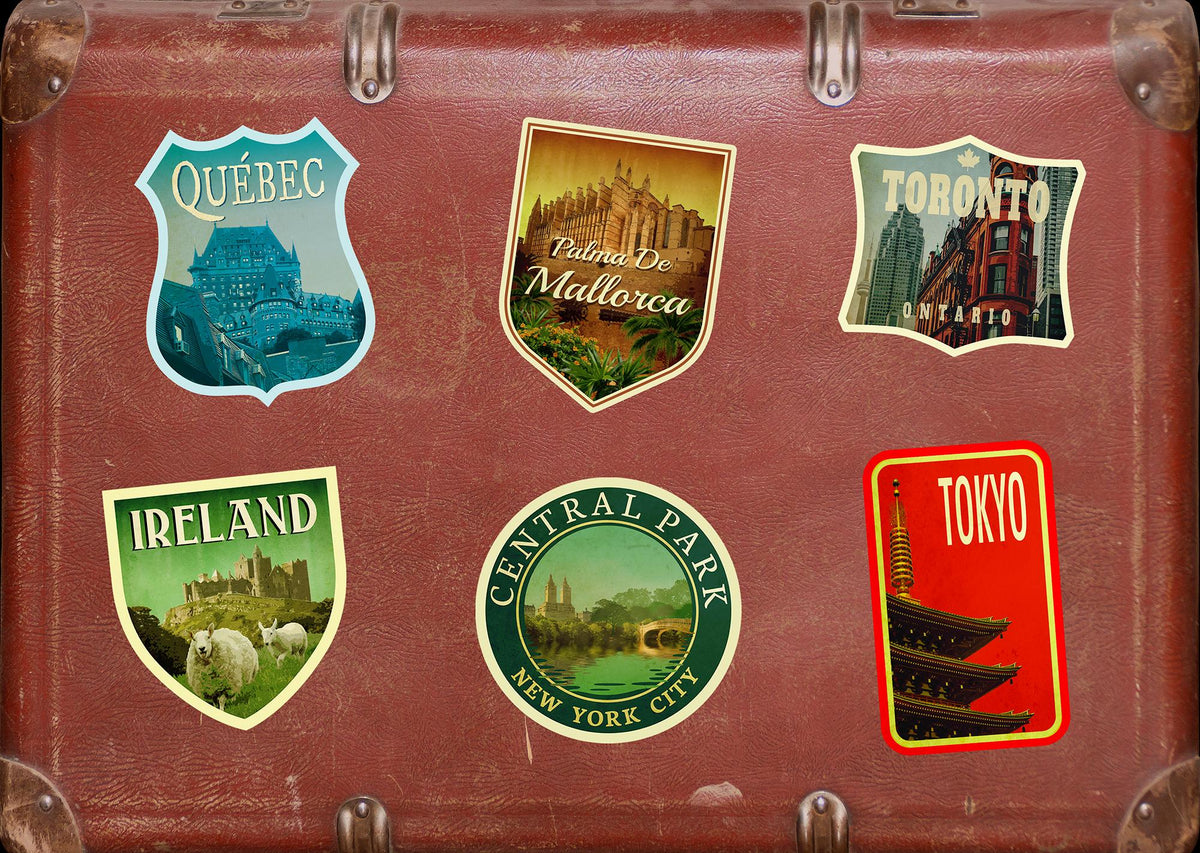 Palma De Mallorca Travel Sticker: Vintage Suitcase Decal