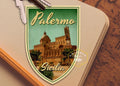 Palermo Sicily Vintage Travel Sticker: Luggage, Laptop, Water Bottle