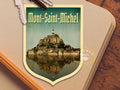 Mont-Saint-Michel France Travel Sticker: Vintage Suitcase Decal