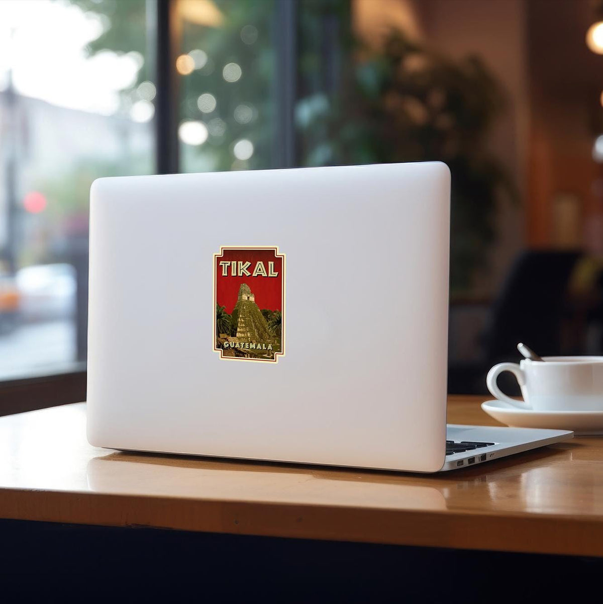Tikal, Guatemala travel sticker, vintage style decal for suitcase, luggage, laptop or water bottle