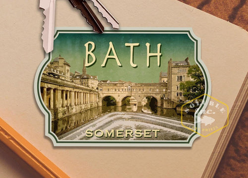Bath England Travel Sticker: Vintage Suitcase Decal