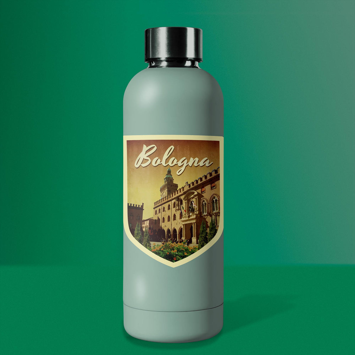 Bologna Italy Travel Sticker: Vintage Suitcase Decal