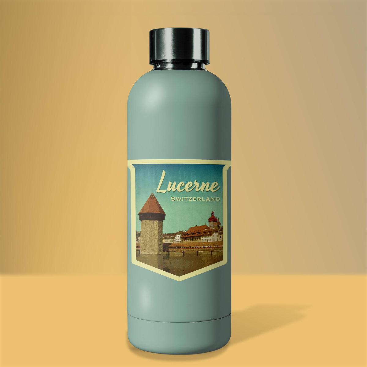 Lucerne Switzerland Travel Sticker: Vintage Suitcase Decal