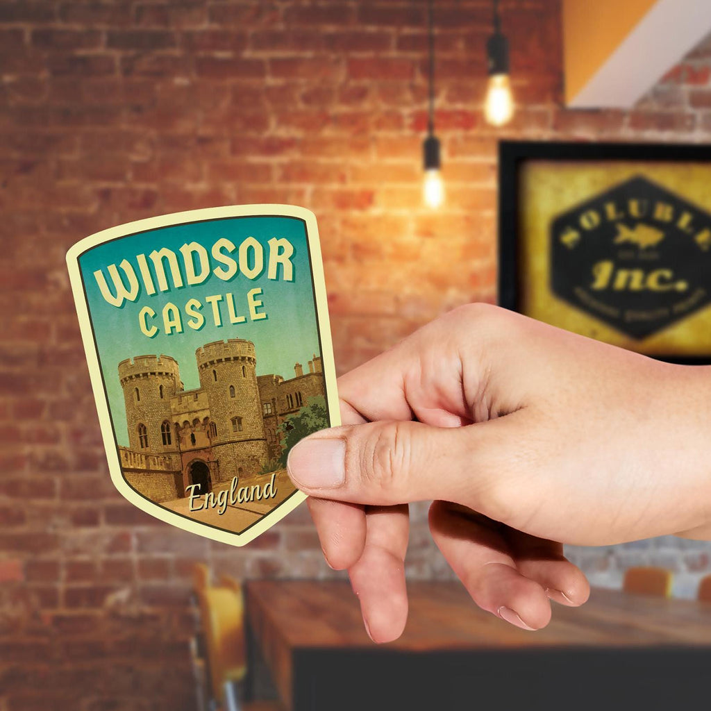 Windsor Castle England Sticker: Vintage Travel Decal