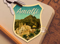 Amalfi Coast Italy Travel Sticker: Vintage Suitcase Decal