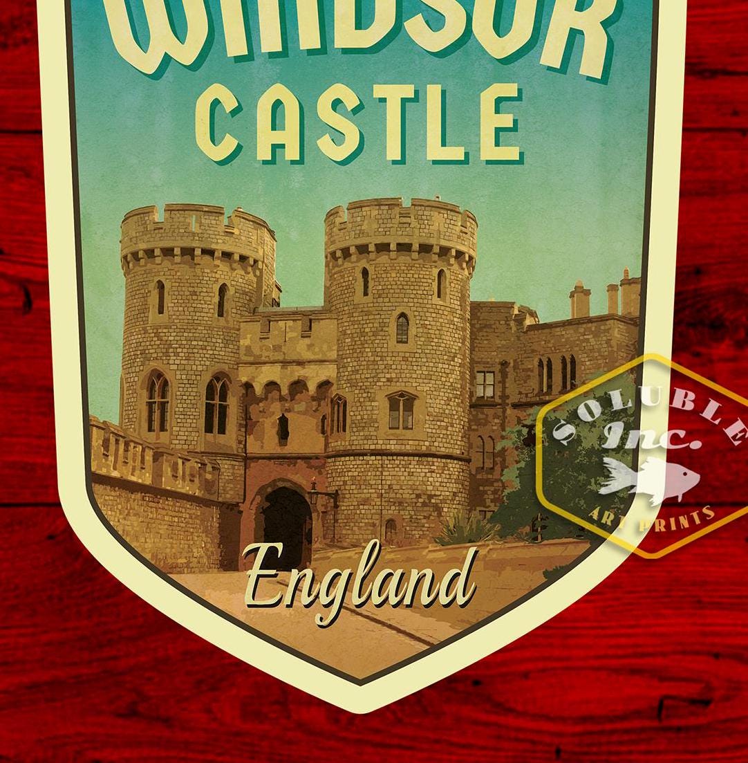 Windsor Castle England Sticker: Vintage Travel Decal