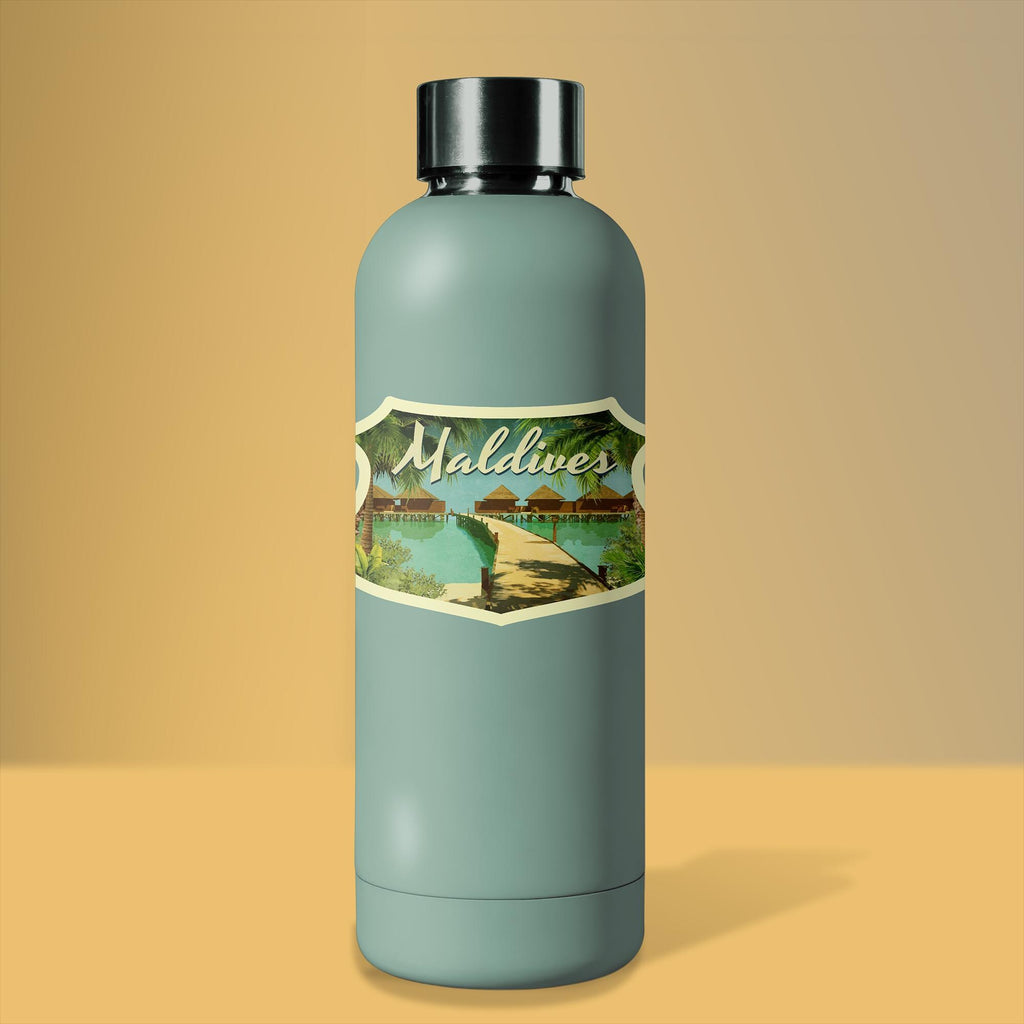 Maldives travel sticker, vintage style decal for suitcase, luggage, laptop or water bottle