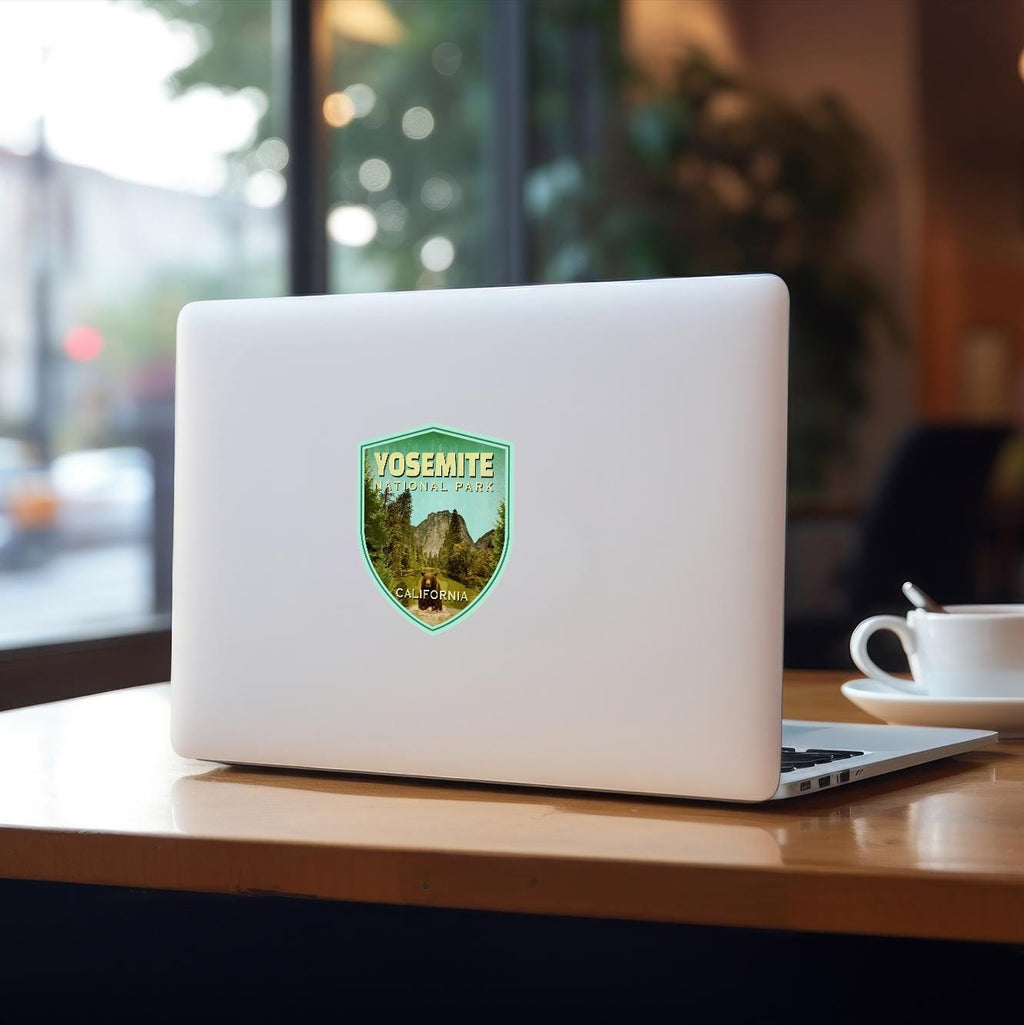 Yosemite Travel Sticker: Vintage California Suitcase Decal