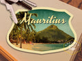 Mauritius travel sticker, vintage style decal for suitcase, luggage, laptop or water bottle