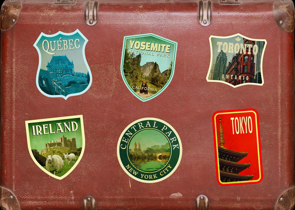 Yosemite Travel Sticker: Vintage California Suitcase Decal