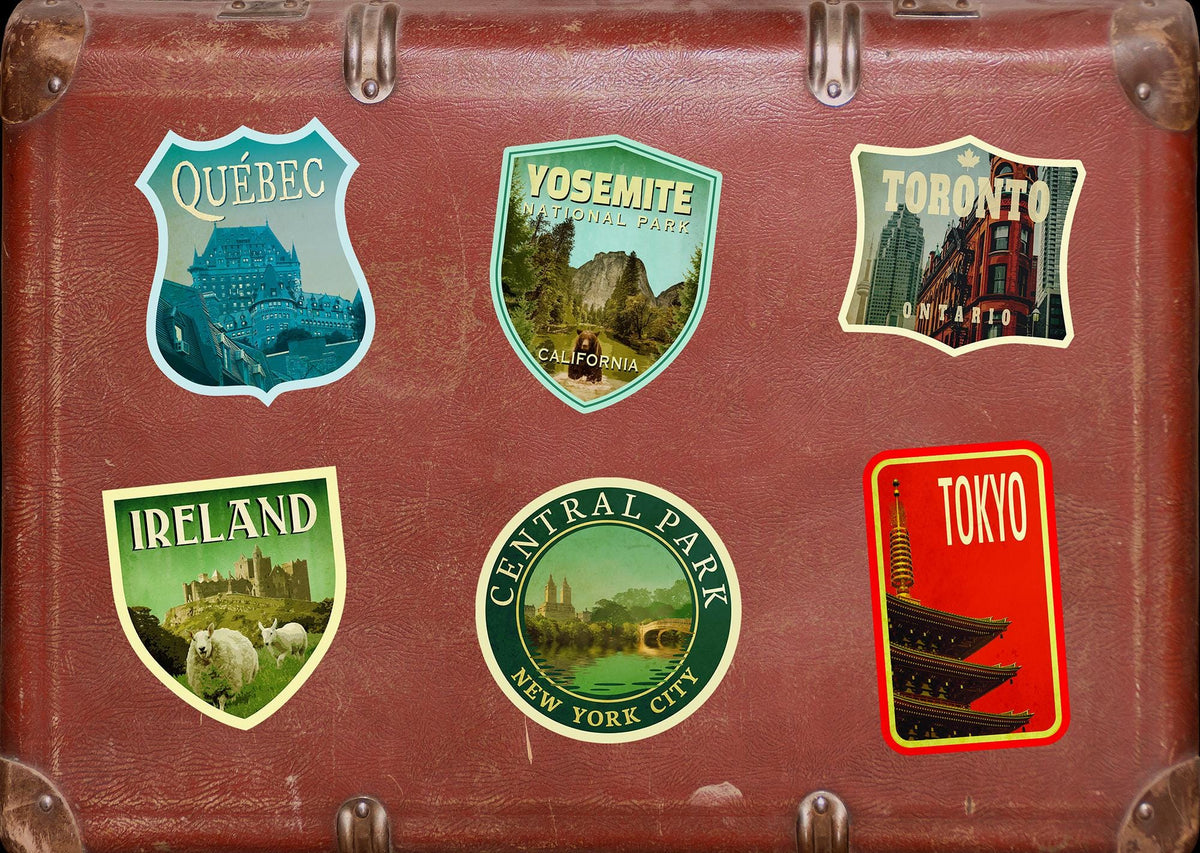 Yosemite Travel Sticker: Vintage California Suitcase Decal