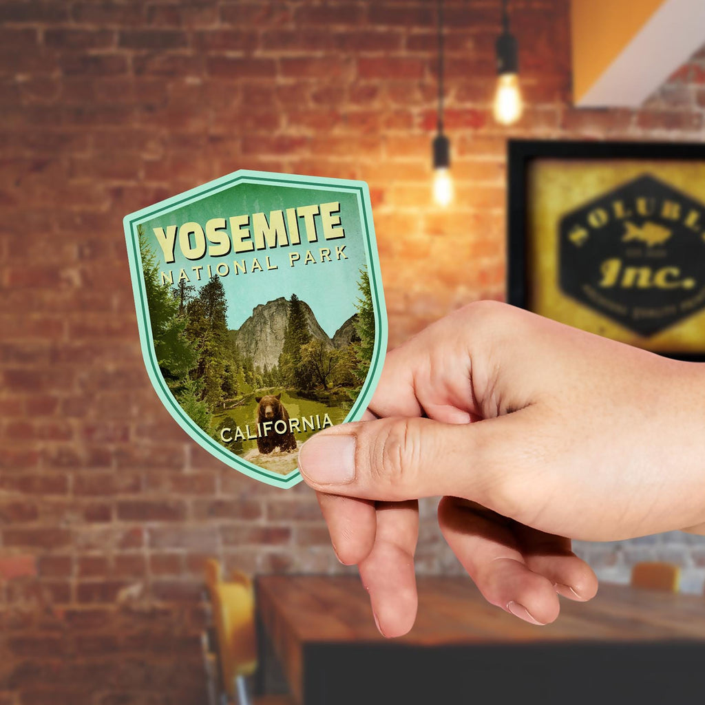Yosemite Travel Sticker: Vintage California Suitcase Decal