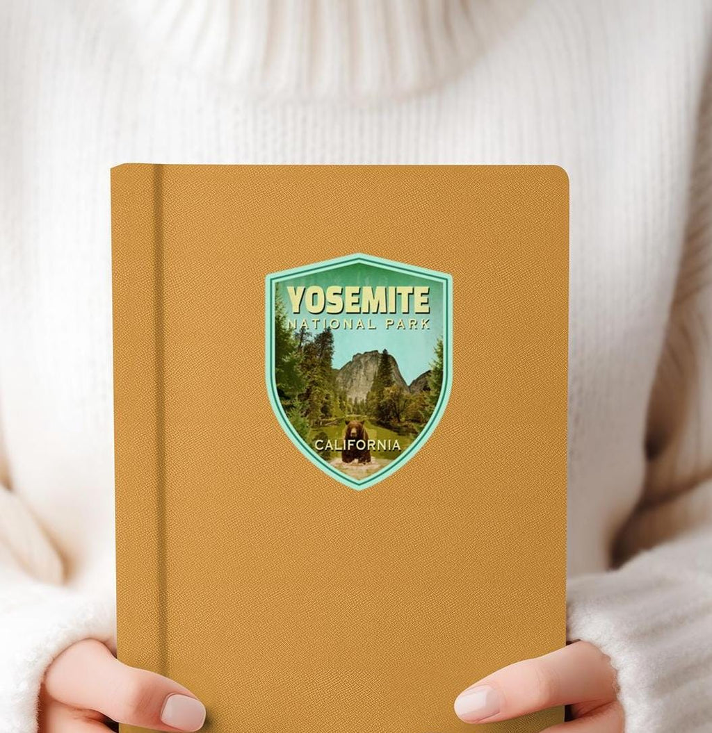 Yosemite Travel Sticker: Vintage California Suitcase Decal