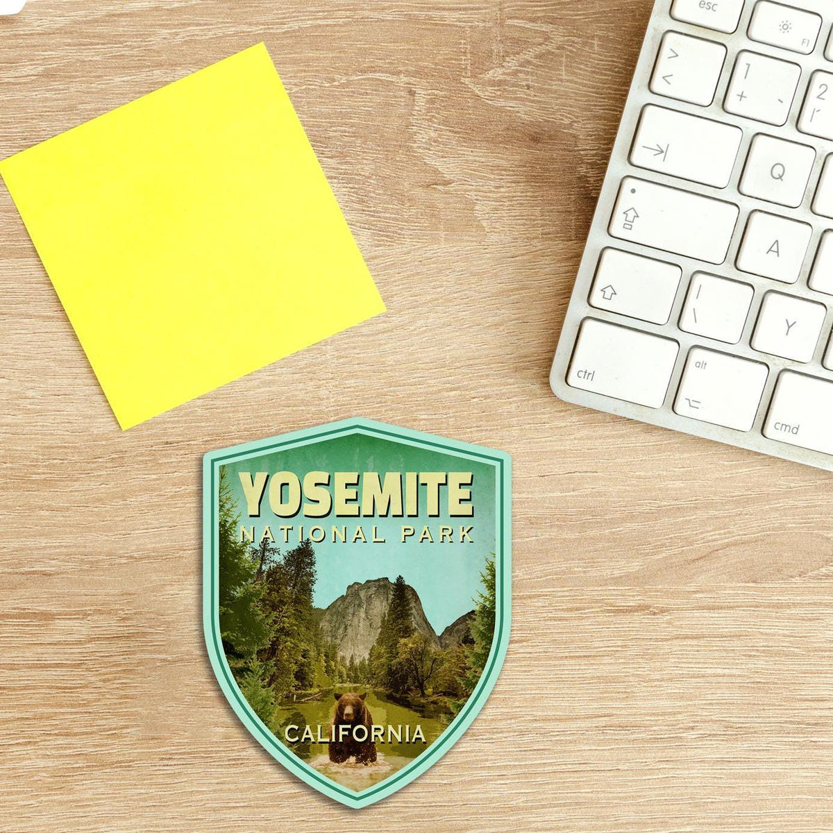 Yosemite Travel Sticker: Vintage California Suitcase Decal