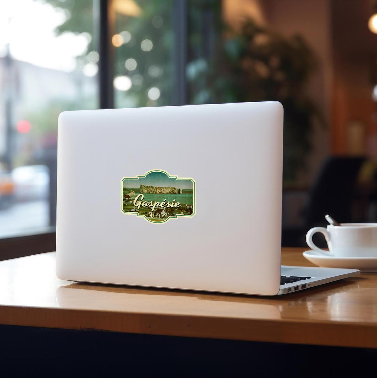 Gaspesie travel sticker, vintage style decal for suitcase, luggage, laptop or water bottle