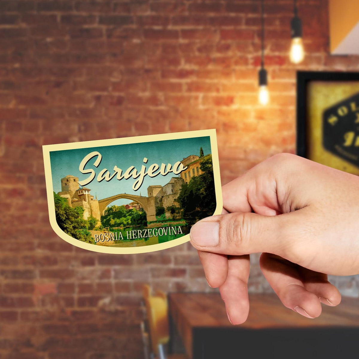Sarajevo Bosnia Herzegovina Vintage Travel Sticker