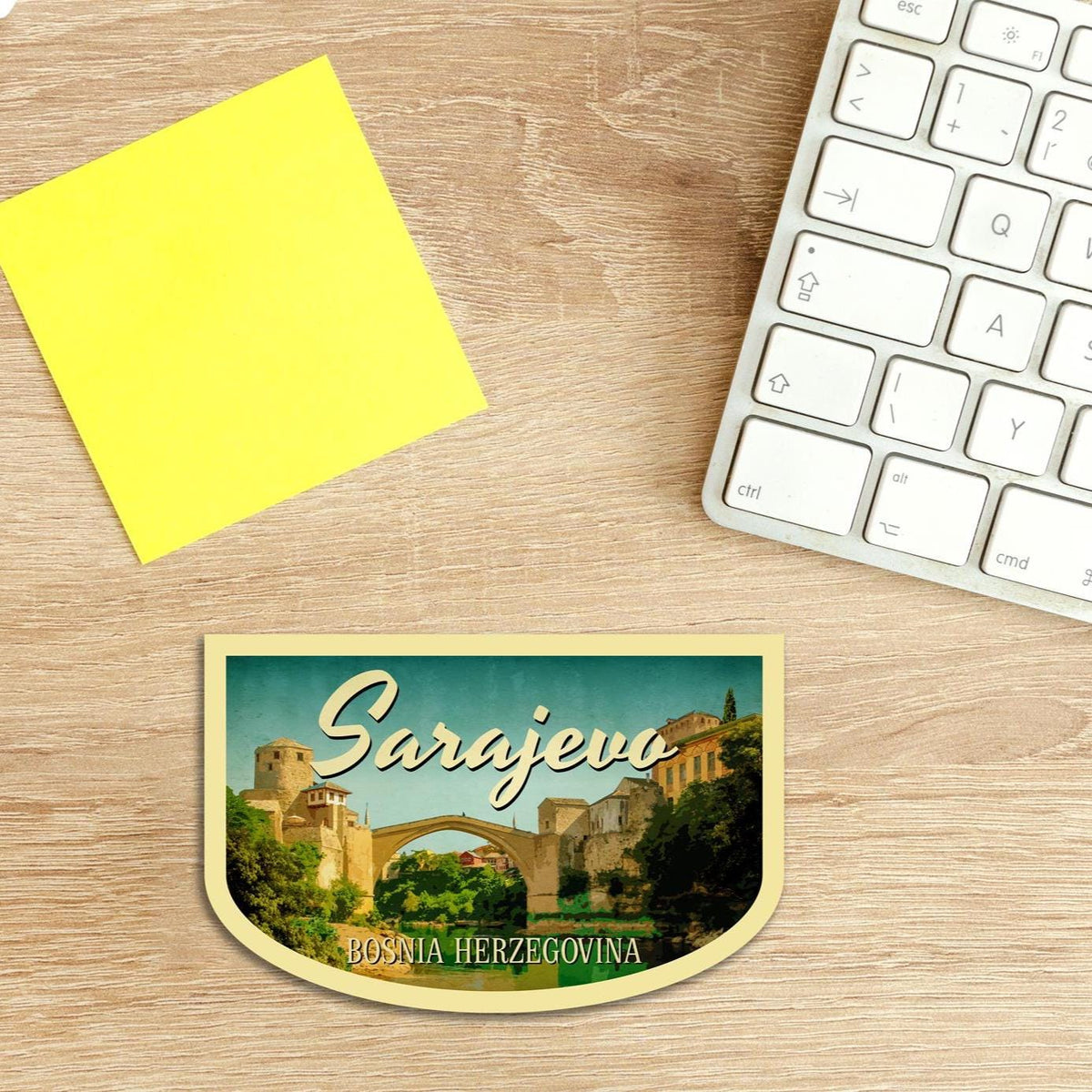 Sarajevo Bosnia Herzegovina Vintage Travel Sticker