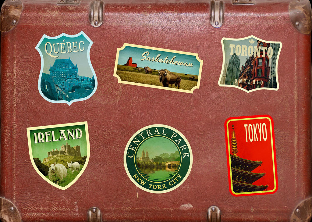 Saskatchewan Canada travel sticker, vintage style decal for suitcase, luggage, laptop or water bottle