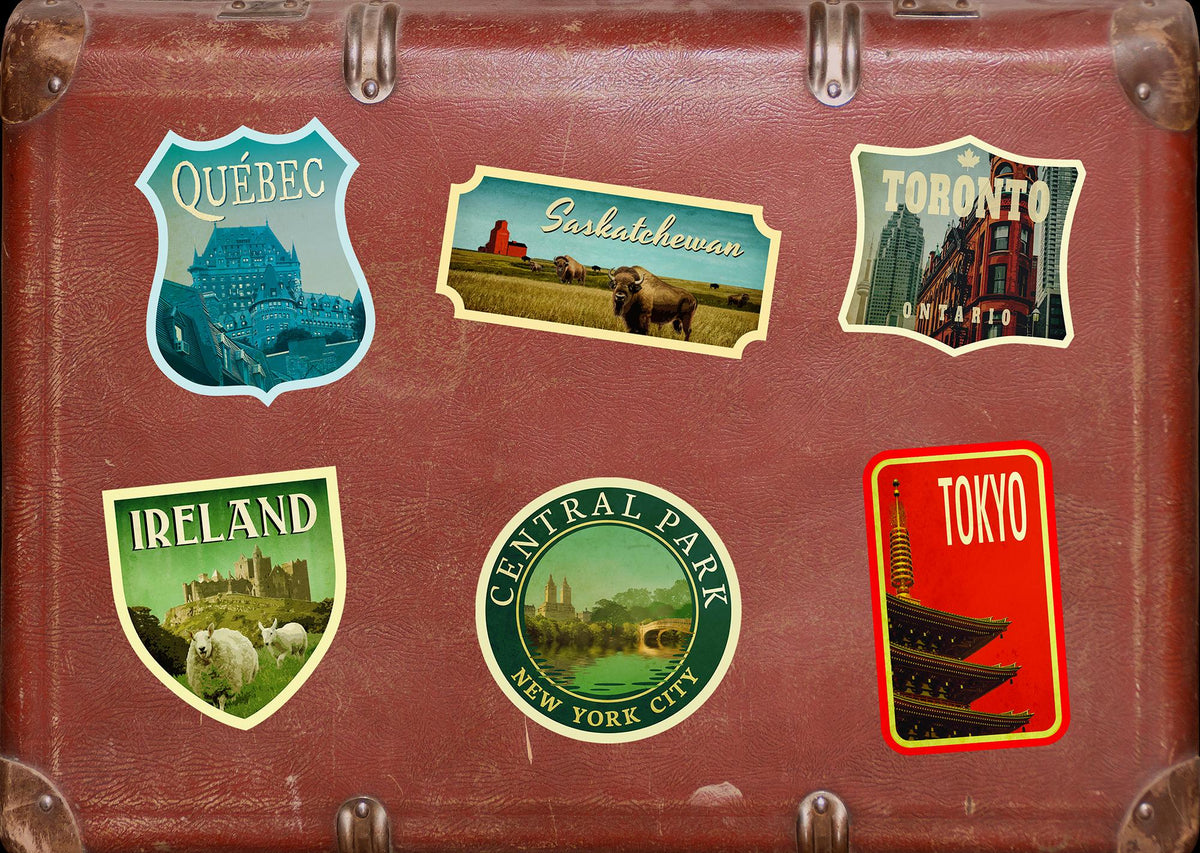 Saskatchewan Canada travel sticker, vintage style decal for suitcase, luggage, laptop or water bottle