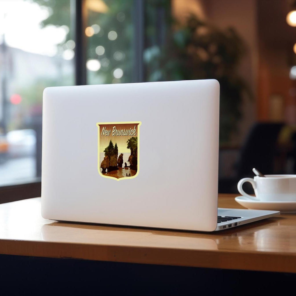 New Brunswick Travel Sticker: Vintage Suitcase Decal