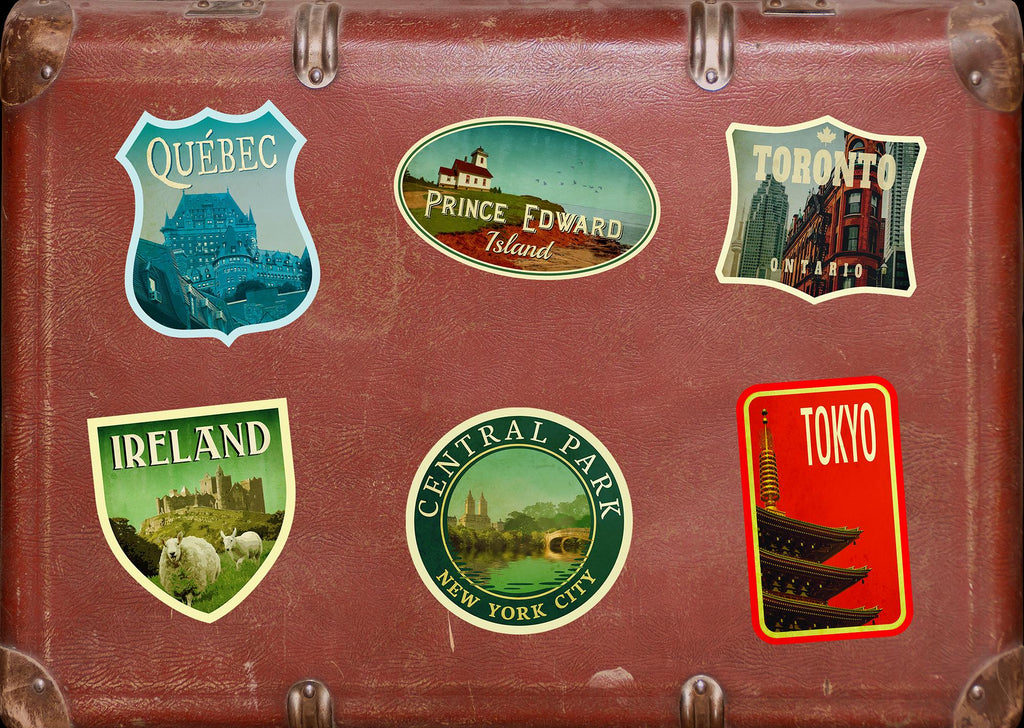 Prince Edward Island Travel Sticker: Vintage Suitcase Decal
