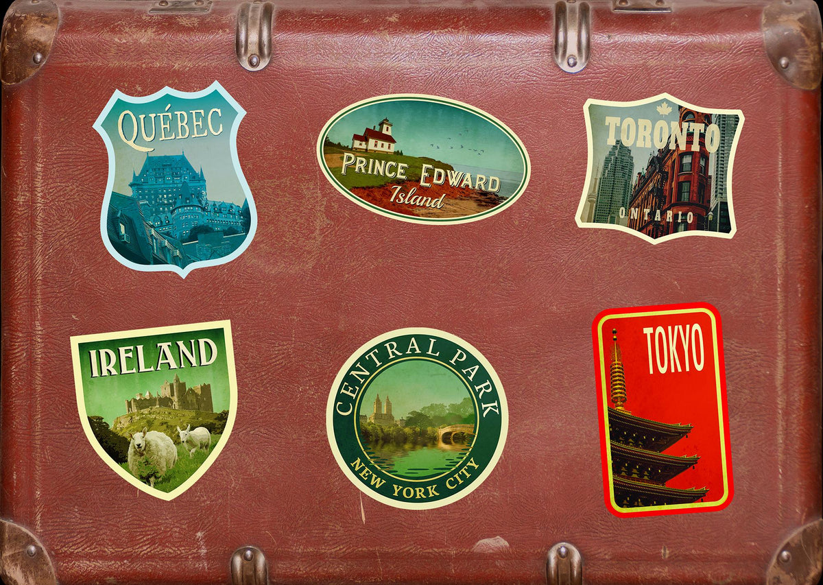 Prince Edward Island Travel Sticker: Vintage Suitcase Decal