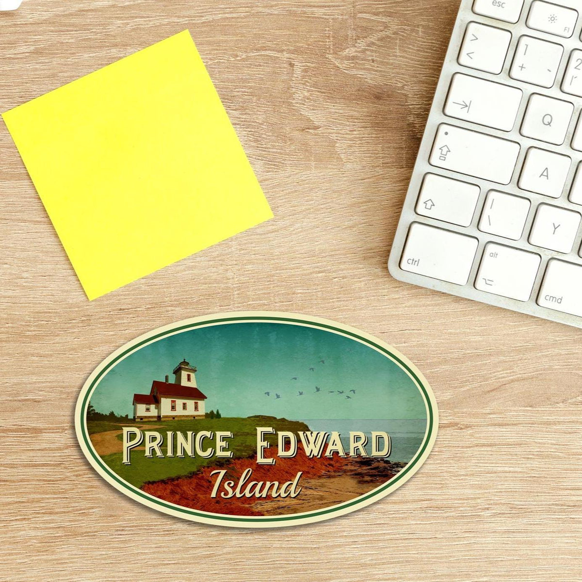 Prince Edward Island Travel Sticker: Vintage Suitcase Decal
