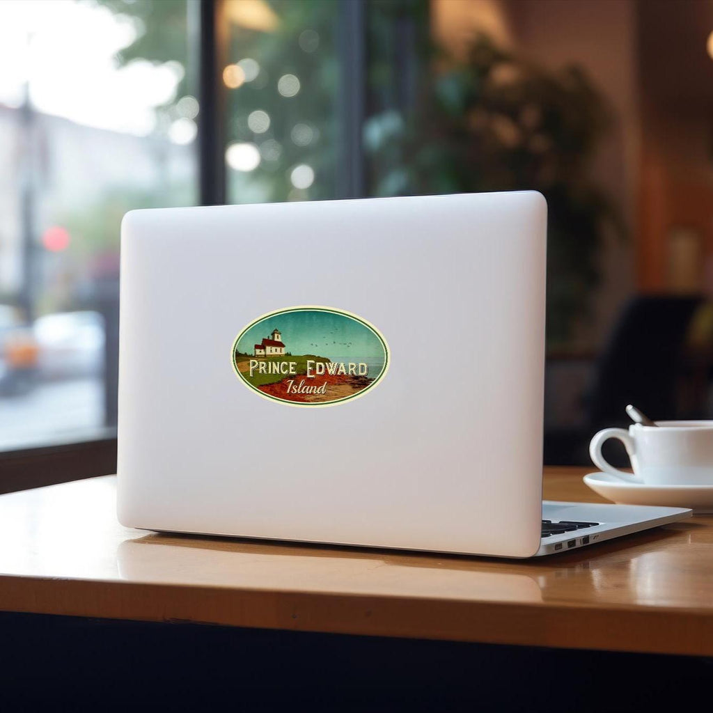 Prince Edward Island Travel Sticker: Vintage Suitcase Decal