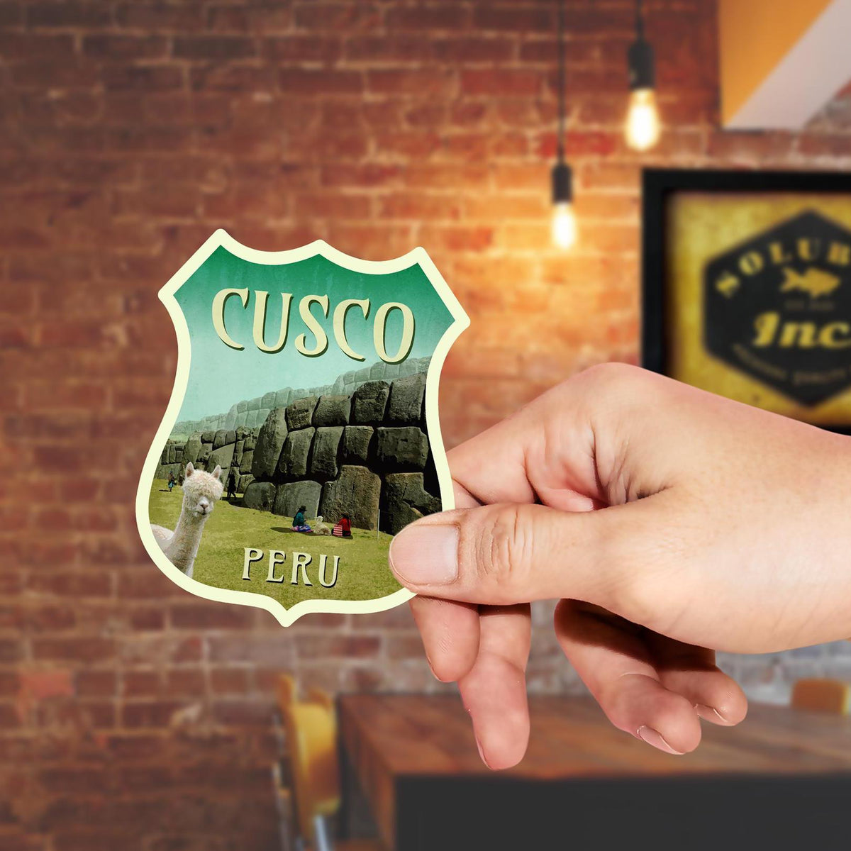 Cusco Peru travel sticker, vintage style decal for suitcase, luggage, laptop or water bottle