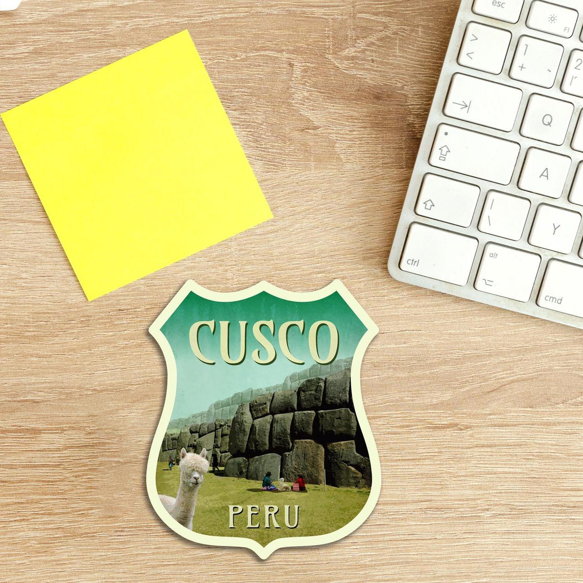 Cusco Peru travel sticker, vintage style decal for suitcase, luggage, laptop or water bottle