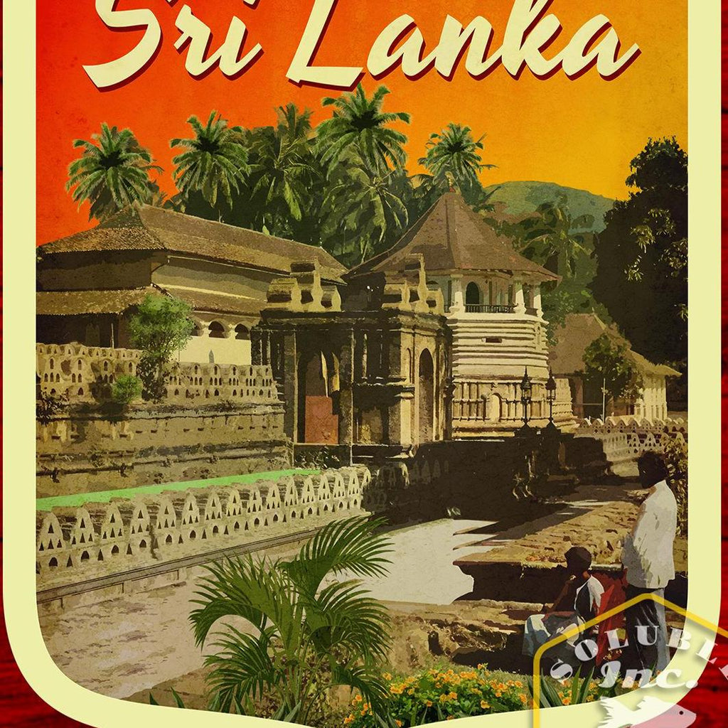 Sri Lanka travel sticker, vintage style decal for suitcase, luggage, laptop or water bottle