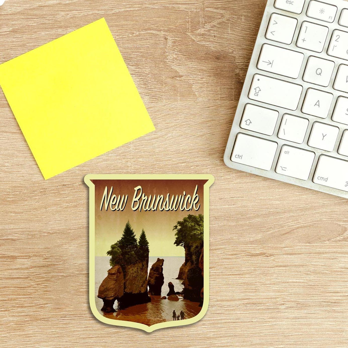 New Brunswick Travel Sticker: Vintage Suitcase Decal