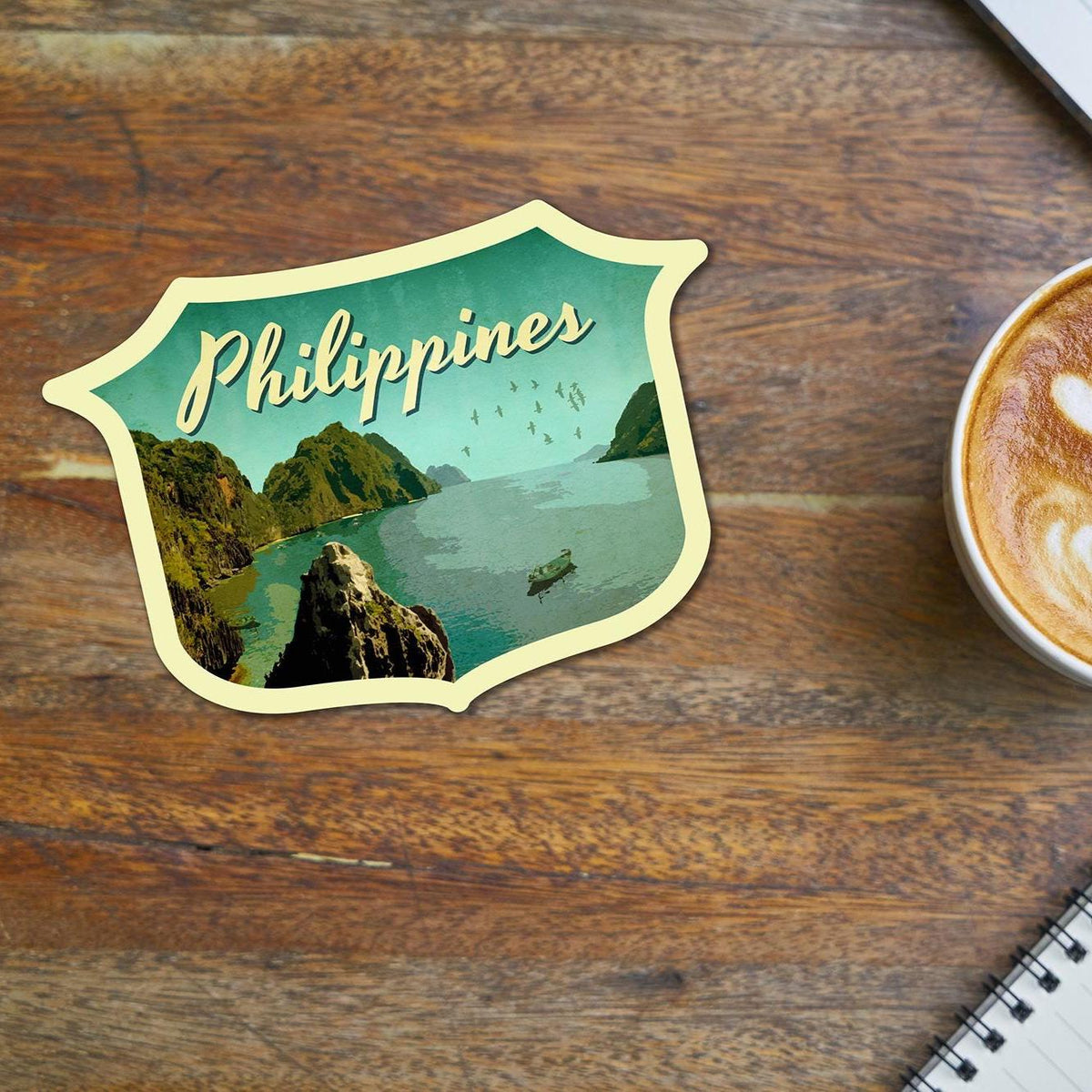 Philippines travel sticker, vintage style decal for suitcase, luggage, laptop or water bottle