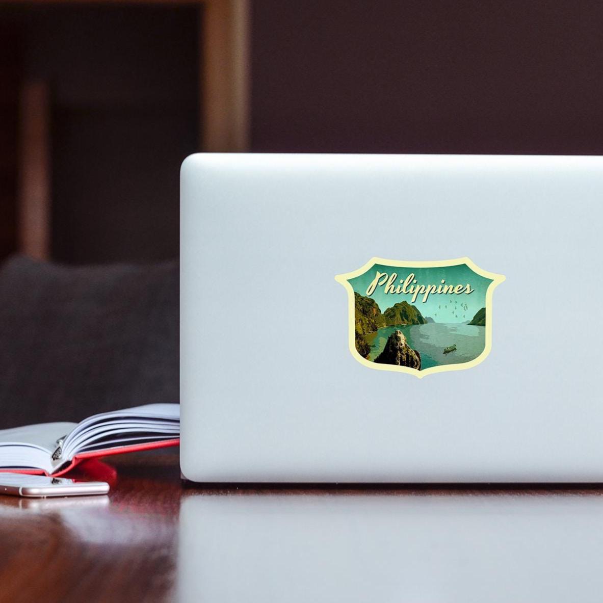Philippines travel sticker, vintage style decal for suitcase, luggage, laptop or water bottle