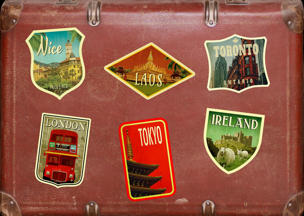 Laos travel sticker, vintage style decal for suitcase, luggage, laptop or water bottle
