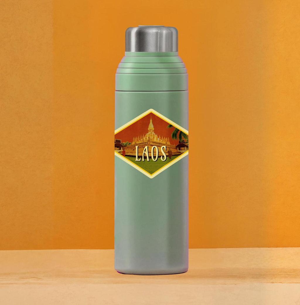 Laos travel sticker, vintage style decal for suitcase, luggage, laptop or water bottle