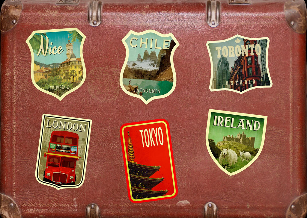 Chile travel sticker, vintage style decal for suitcase, luggage, laptop or water bottle