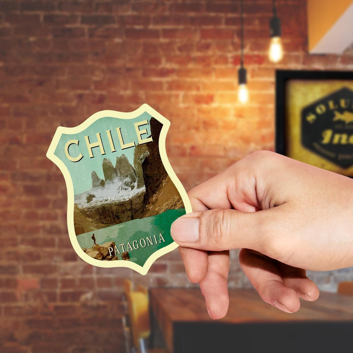 Chile travel sticker, vintage style decal for suitcase, luggage, laptop or water bottle