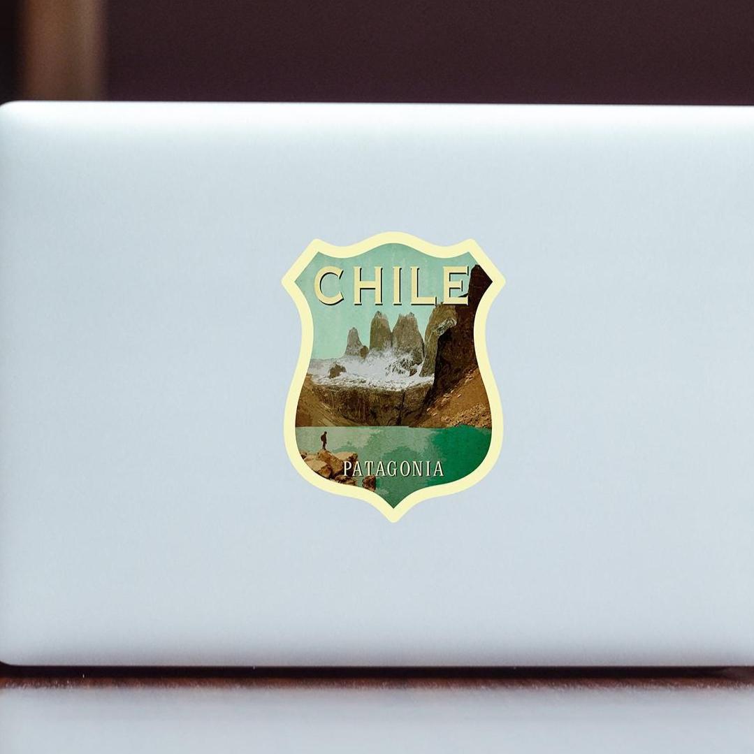 Chile travel sticker, vintage style decal for suitcase, luggage, laptop or water bottle