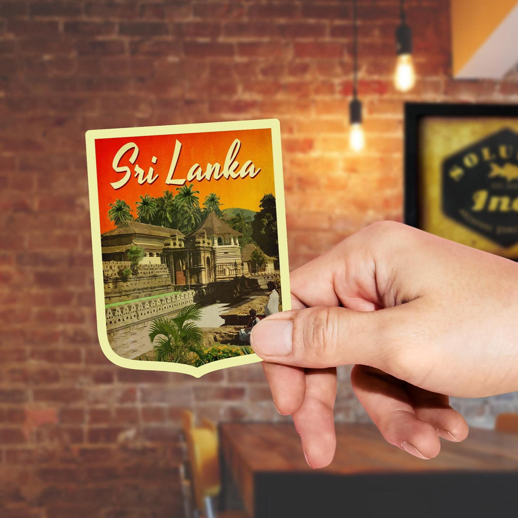 Sri Lanka travel sticker, vintage style decal for suitcase, luggage, laptop or water bottle