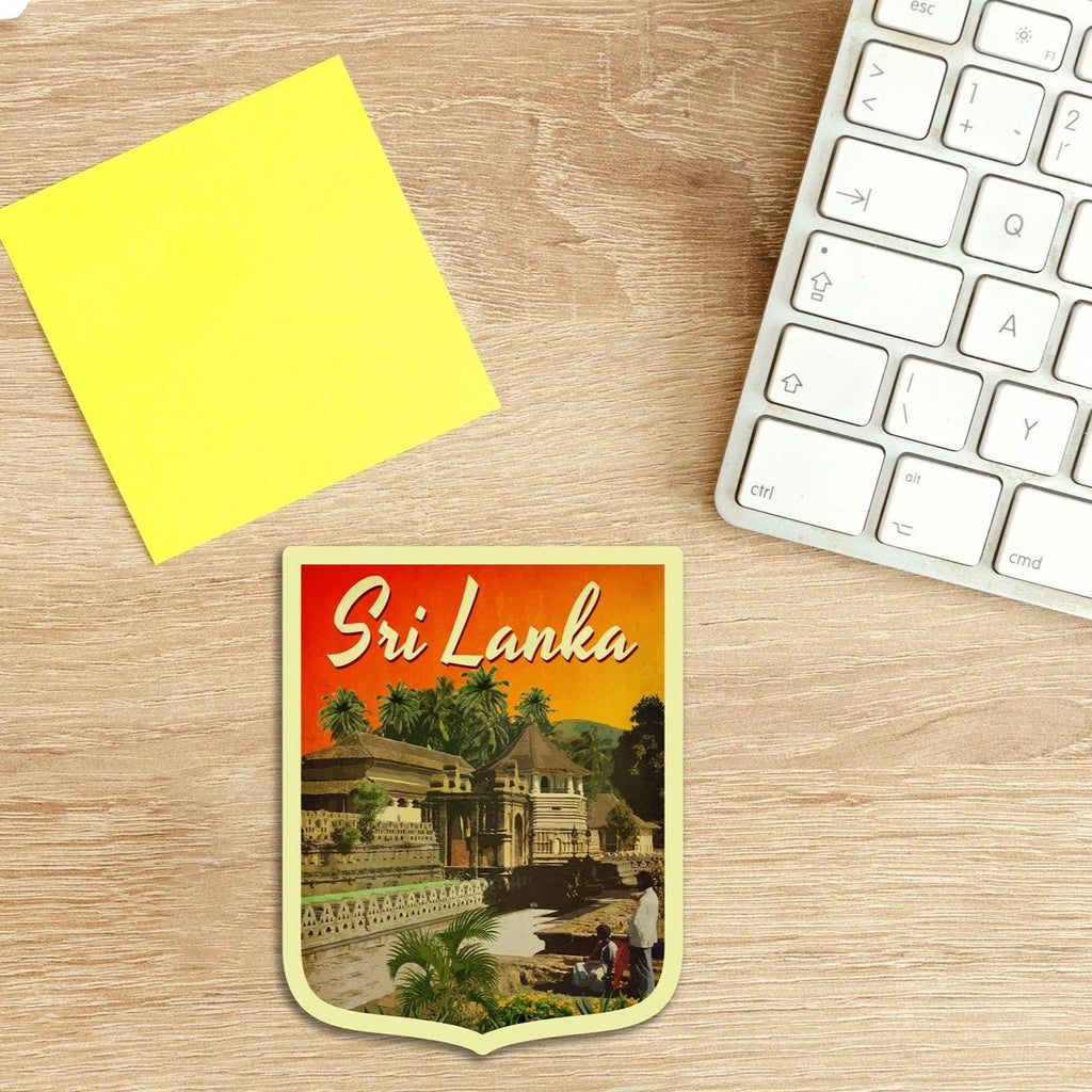 Sri Lanka travel sticker, vintage style decal for suitcase, luggage, laptop or water bottle