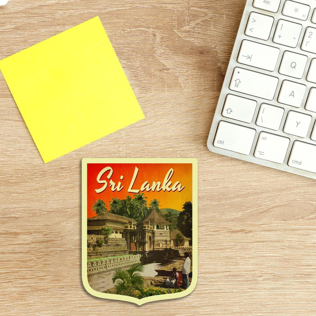 Sri Lanka travel sticker, vintage style decal for suitcase, luggage, laptop or water bottle